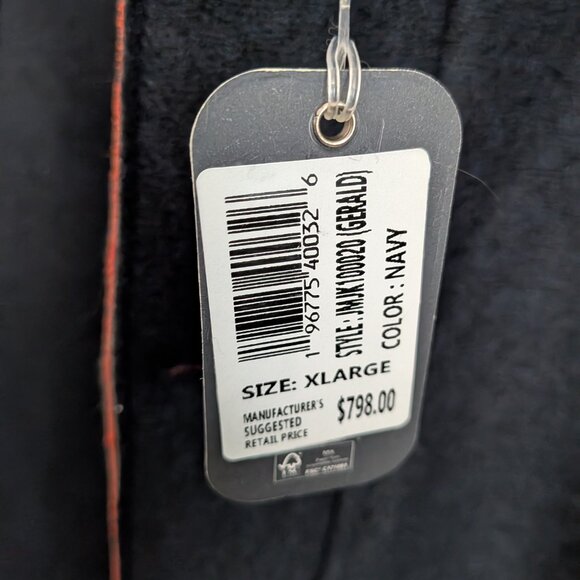 Johnnie-O Gerald Hooded Car Coat Navy Jacket with Hood - Picture 3 of 5